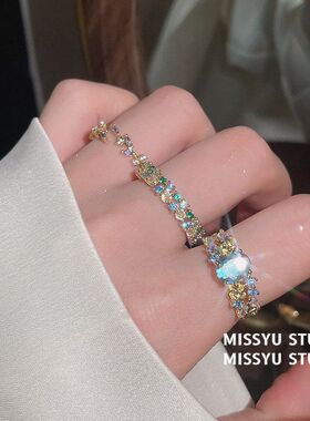 女繁琉缀戒椭圆形新风指环小清