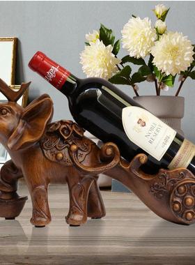 酒柜装饰品大象红酒架摆件客厅厨房橱窗实用摆设欧式结婚乔迁礼物