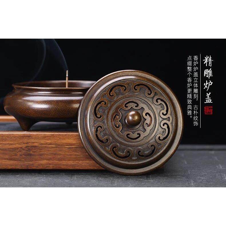 苏工纯铜香炉熏香炉家用茶道三足紫铜色吉祥大号宣德炉9cm香篆炉,淘宝优惠券,粉丝福利购,淘宝优惠卷