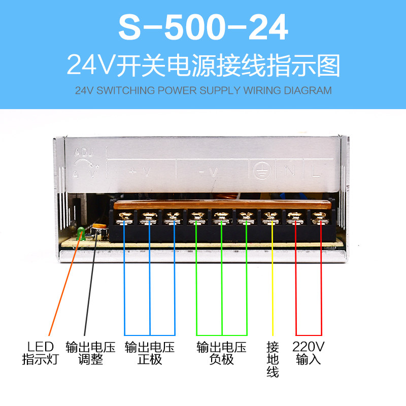 24V20A开关电源110V/220V转DC24V直流变压器24V500W电源S-500-24 - 图0