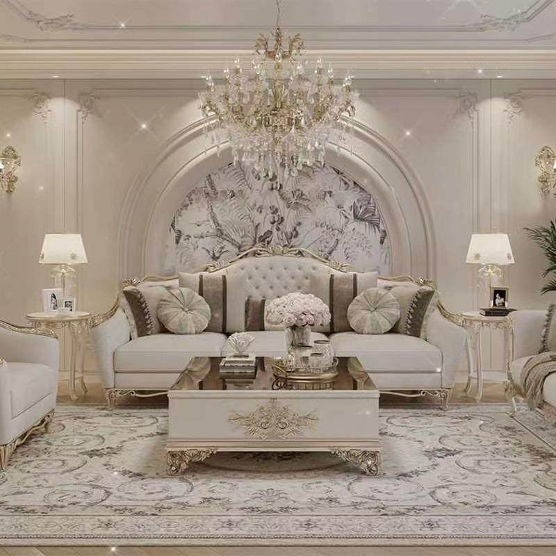 法式轻奢实木雕花客厅组合沙发新古典宫廷风别墅高档奢华成套家具,淘宝优惠券,粉丝福利购,淘宝优惠卷