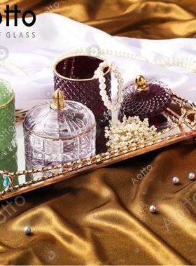 时尚简约首饰盒香薰蜡烛罐玻璃罐摆件储物装饰工艺品婚庆礼品