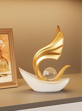 酒柜装饰品摆件高档轻奢客厅玄关办公室高端现代风生水起家居饰品