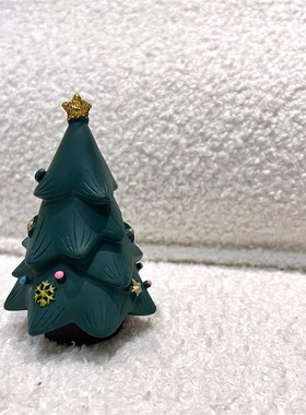 迷你胖胖圣诞树松树冬日绿色桌面圣诞节装饰小摆件盆景公仔小礼物