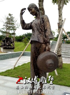 渔民人物主题玻璃钢制作铜雕人物户外城市广场园林景观雕塑制作
