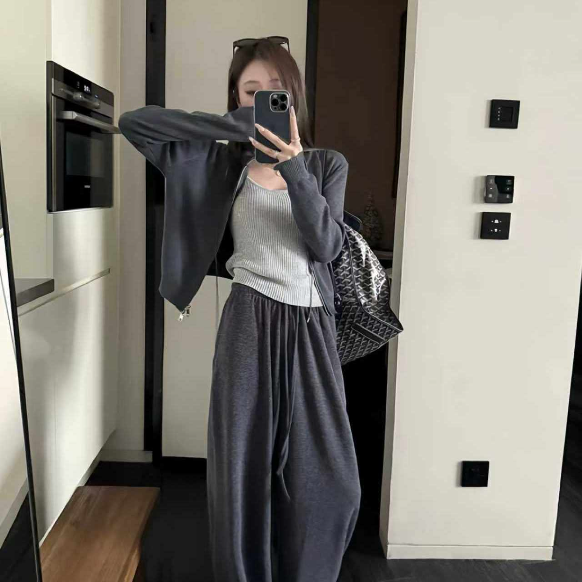 糯米裤慵懒感软糯百搭高腰垂感阔腿裤显瘦XC