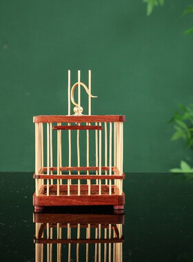 红檀木铜钩方形蝈蝈笼子蚂蚱螟虫蛐蛐手编笼饲养箱爬虫笼实木无漆