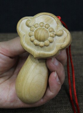 正宗桃木挂件胖如意m手工雕刻吉祥原木无漆随身手把件装饰卧室摆