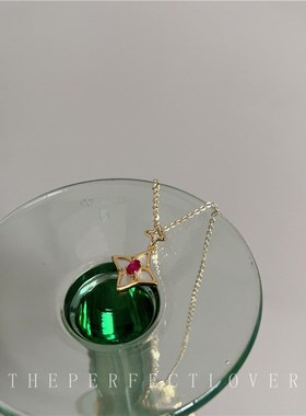 2024年新款潮小众设计感四芒星锆石项链女轻奢气质高级感锁骨連女