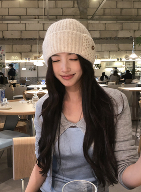【猫仔kitten】针织帽秋冬保暖帽子休闲风韩范优雅套头毛线帽女士
