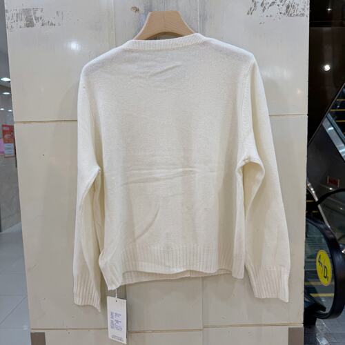 393-601 欧货女装2026秋新款时尚百搭重工钉珠单排扣显瘦针织开衫 - 图3