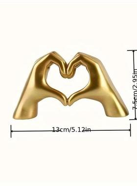 跨境爱心手雕像摆件轻奢现代简约摆件客厅书房桌面装饰品创意