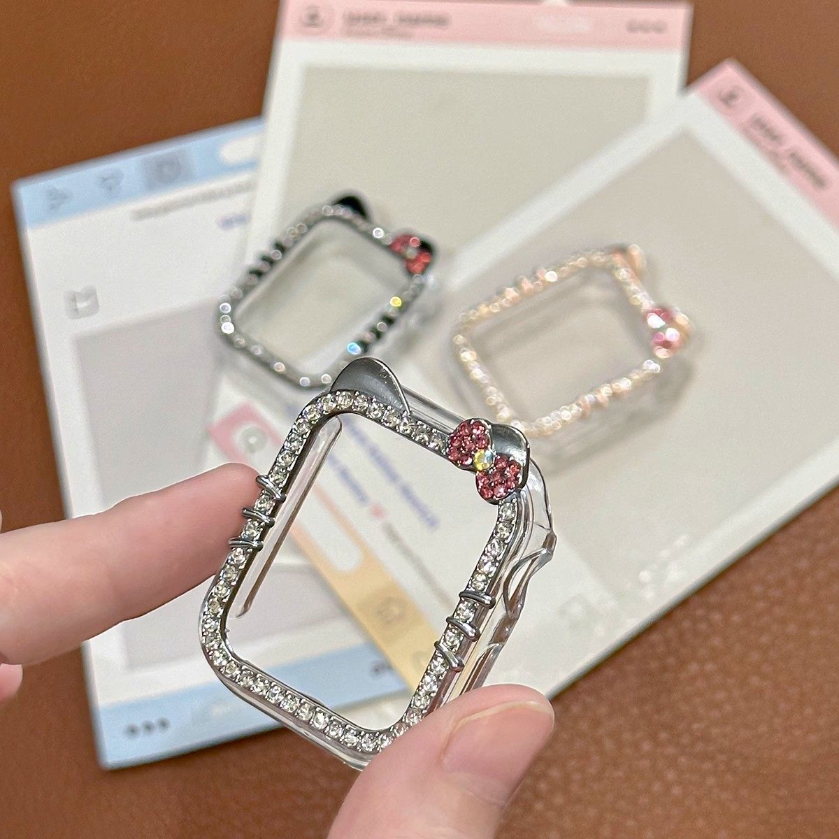 适用华为fit4手环保护壳镶钻kt小猫抗震防摔女镂空华为fit3硬壳边框手表小米九PRO手环可爱少女粉保护表套,淘宝优惠券,粉丝福利购,淘宝优惠卷