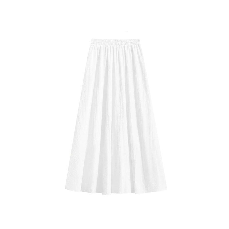白色半身裙女夏季薄款胖妹妹mm梨形身材高腰宽松显瘦垂感a字长裙,淘宝优惠券,粉丝福利购,淘宝优惠卷