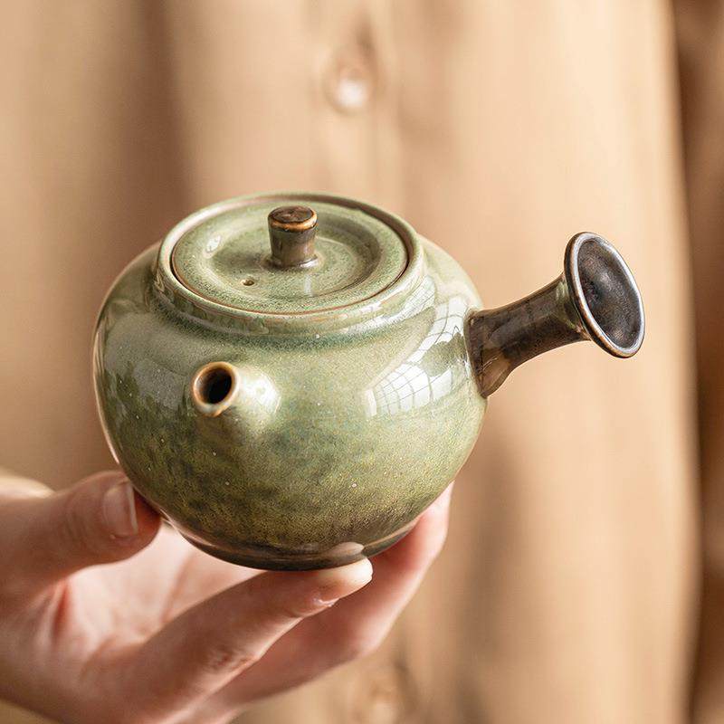 窑变侧把壶碧绿星空侧耳倾听壶手作复古茶壶防烫小号过滤泡茶单壶,淘宝优惠券,粉丝福利购,淘宝优惠卷