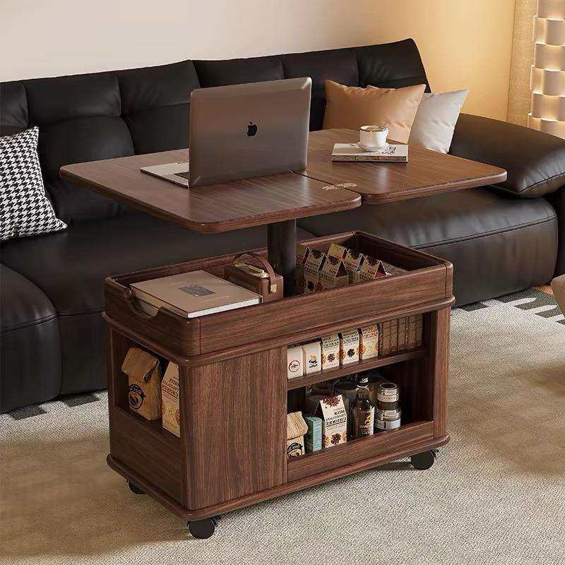 全实木折叠边柜可升降沙发边几客厅茶几小户型可移动多功能小推车,淘宝优惠券,粉丝福利购,淘宝优惠卷