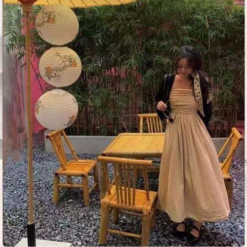 复古庭院竹桌椅组合竹椅子老式竹桌子户外方桌茶桌茶几竹制品家具 - 图1