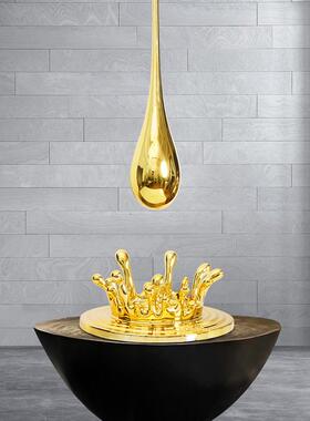 雕塑水滴吊饰装饰品酒店客厅售楼部天花吊顶挂件创意水花艺术摆件