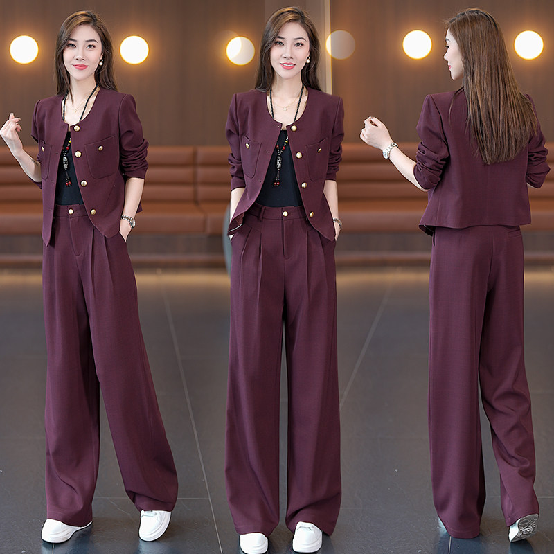 小香风时尚套装女2025春秋新款洋气减龄外套高腰阔腿裤显瘦两件套,淘宝优惠券,粉丝福利购,淘宝优惠卷