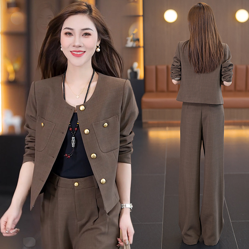 小香风时尚套装女2025春秋新款洋气减龄外套高腰阔腿裤显瘦两件套,淘宝优惠券,粉丝福利购,淘宝优惠卷