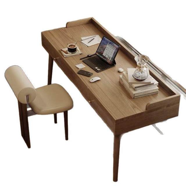 Solid wood bay window desk pull LID storage cabinet with drawer body high and low feet computer desk legs long and short window sill study