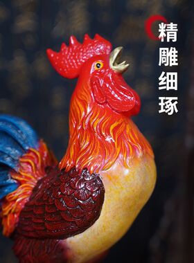 纯铜公鸡摆件福鸡生肖鸡铜鸡铜福字鸡家居工艺品礼品摆件