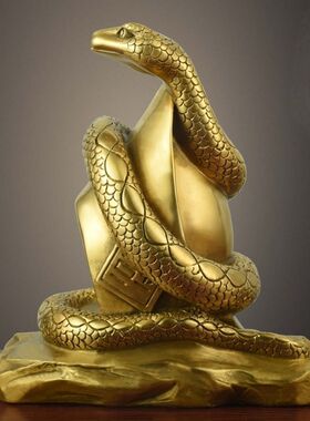 纯铜蛇摆件十二生肖蛇中式家A居客厅办公室桌面摆放生日礼品