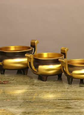 室内铜香炉摆件纯铜香炉家用供奉炉香炉线供香炉