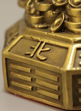 纯铜麒麟阵摆件三只麒麟铜葫芦卧室家用办公室客厅店铺家居装饰品