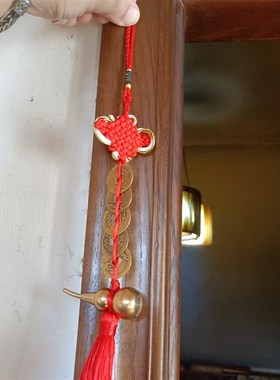 五帝钱葫芦铜葫芦开口镇宅摆件大门口卧室对门西北角厨房招财书房