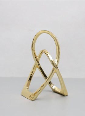 极速新中c式金属烛台几何铁艺摆件样板房售楼部卧室书房客厅桌面