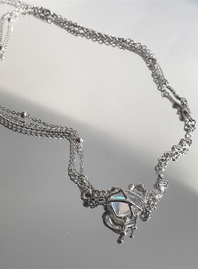 极速Double layer lbead chain color transparent  necklace fem