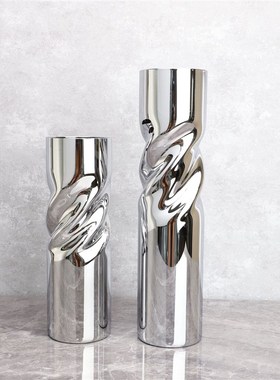 极速新中式玻璃螺旋花器样v板房售楼部卧室客厅餐厅书房桌面饰品