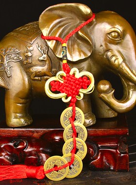新品铜大象摆件一对铜象电视酒柜办公室开业N送礼大象中式国风家