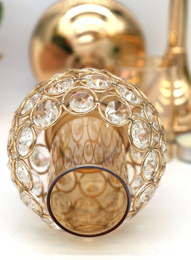 极速新款创意水晶摆件烛台酒店居家装饰蜡烛Q杯欧式时尚蜡烛台