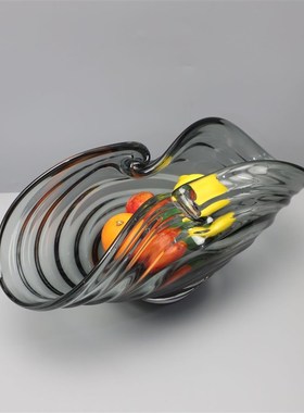 极速玻璃果盘北欧式轻奢创意家居客厅托盘茶几餐桌软W装饰品琉璃