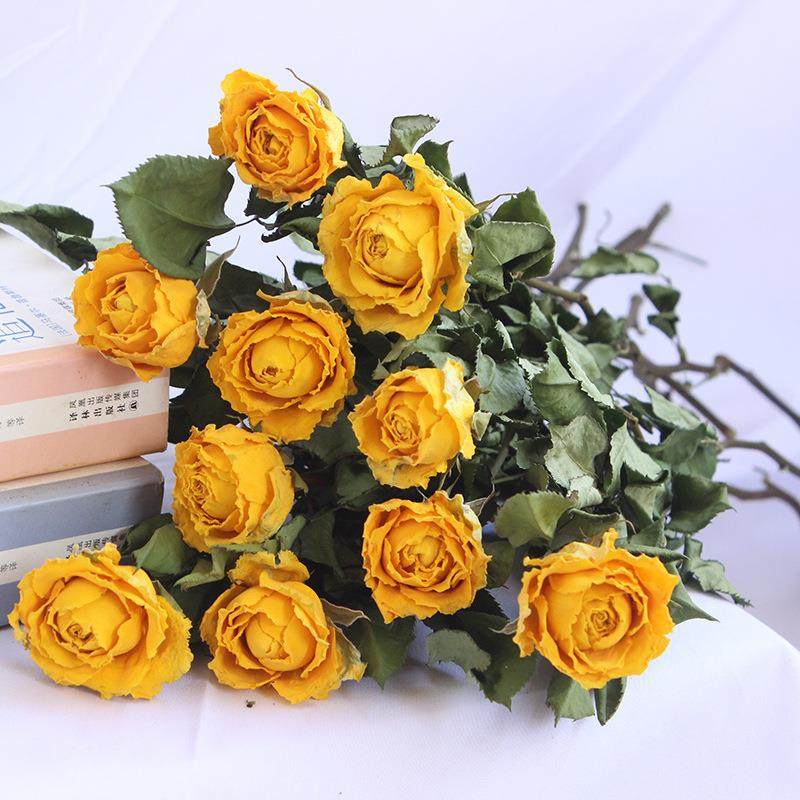 玫瑰干花云南干花拍摄道具diy手工花材黄玫瑰滴胶压花材料,淘宝优惠券,粉丝福利购,淘宝优惠卷