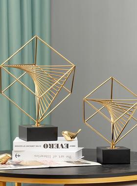 简约现代客厅房间家居几何四方琴立方体摆件轻奢北欧风合金装饰品