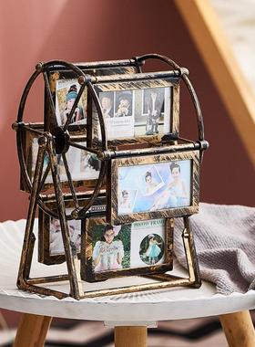 欧式覆古旋转创意摩天轮家居客厅装饰品摆件房间照片小相框礼物
