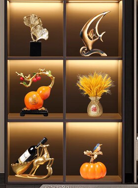 客厅酒柜装饰摆件高端大气上档次招财餐边展示柜平安喜乐乔迁礼物