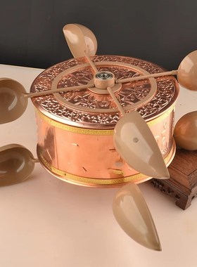 藏式风车转金筒家用风动纯铜风转转桶室飞车转金轮风车转转轮转筒