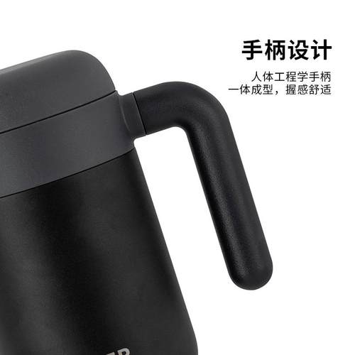 不锈钢办公杯男女士水杯子桌面泡茶杯带手柄保温杯刻字茶水分离 - 图2