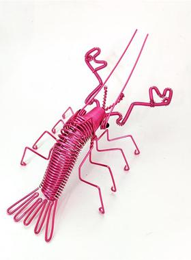 【小龙虾模型】手编手工艺品青岛大虾龙虾蟹民间手工特色摆件