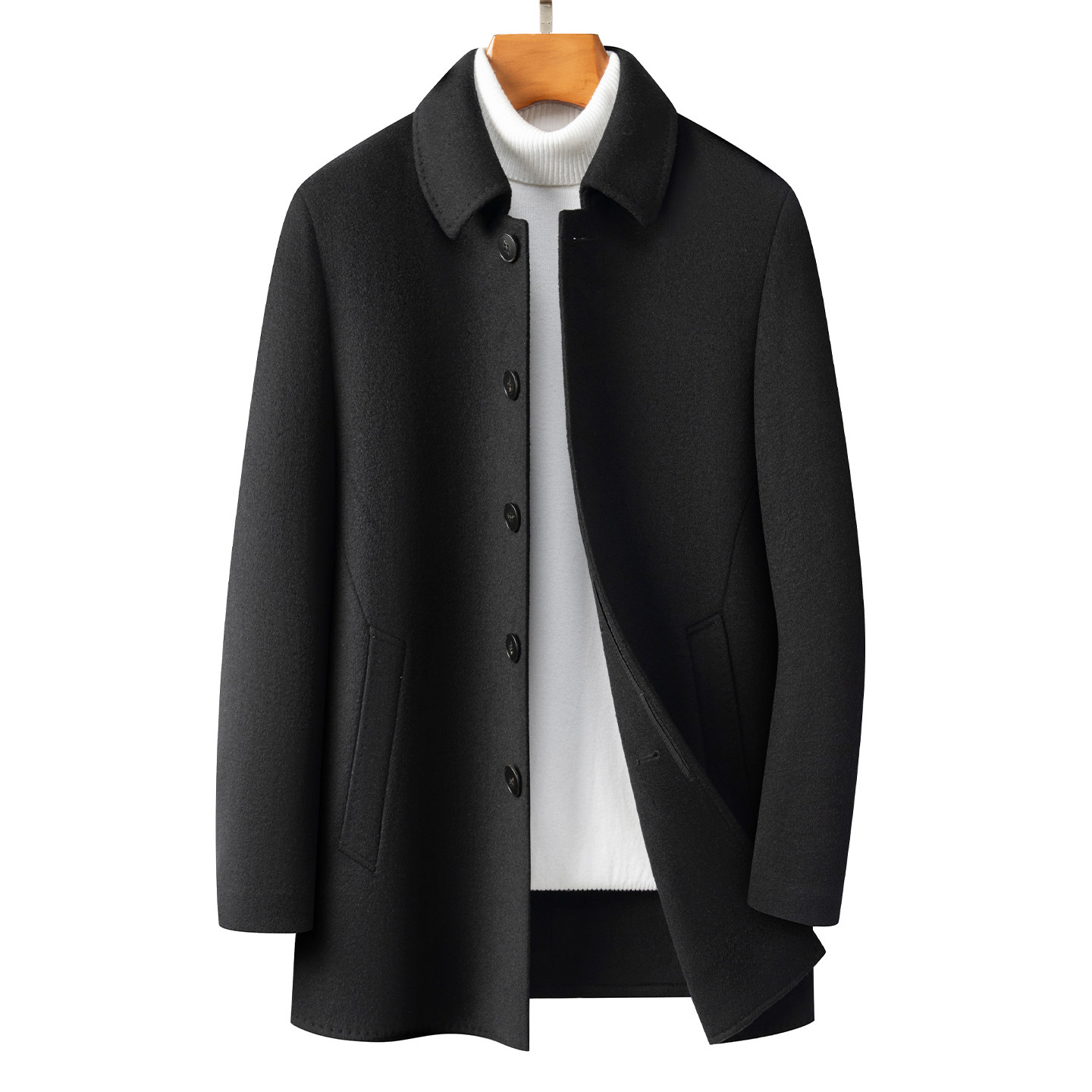 羊毛呢大衣男士常规款翻领商务行政男装外套冬季新款高端双面绒,淘宝优惠券,粉丝福利购,淘宝优惠卷