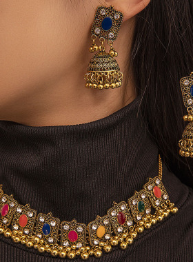 SZ0598跨境欧美复古夸张个性耳环民族风波西米亚气质项链耳环女