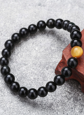 天然彩眼虎眼石手链女韩版简约个性礼物天然细女情侣手链转运手串