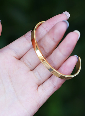 直销dw手镯3色时尚简约钛钢镀18k金c形开口手表配饰手镯男