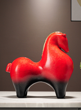 马到成功招财办公室新中式马摆件