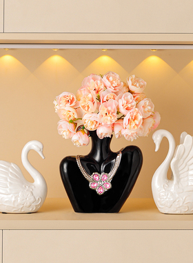 情侣天鹅摆件轻奢客厅装饰高级感