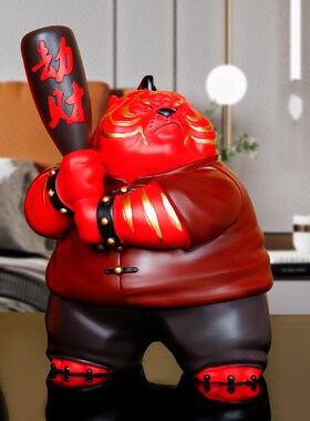 吉祥老虎公仔摆件新中式装饰本命年爆发创意礼盒客厅办公室工艺品